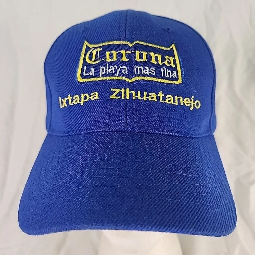 Cap Corona Beer Ixtapa Zihuatanejo Blue Yellow Baseball Hat Adjustable Trucker